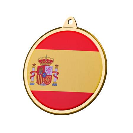 Spain Flag Medal Badge  3D Icon