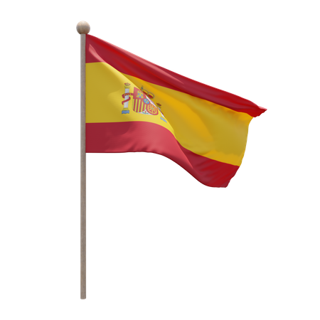 Spain Flagpole  3D Illustration