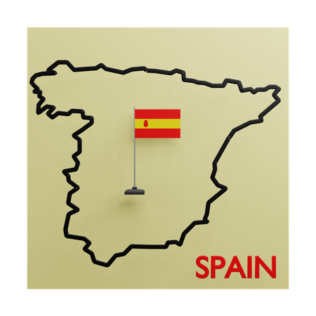 Spain Map  3D Icon