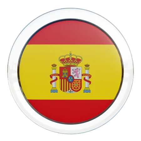 Spain Round Flag 3D Icon