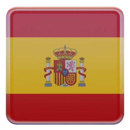 Spain Square Flag  3D Icon