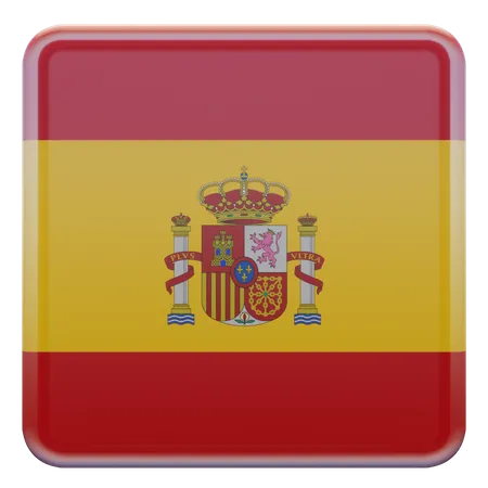 Spain Square Flag  3D Icon