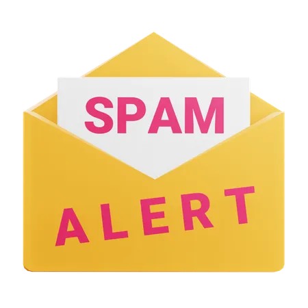 3 D Emails Spam Malware Alert Illustration With Transparent Background 3D Icon