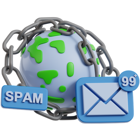 Spam Globe Chain  3D Icon