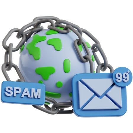 Spam Globe Chain  3D Icon