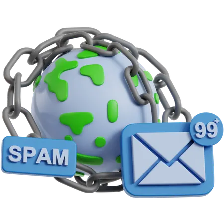 Spam Globe Chain  3D Icon