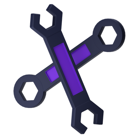 Spanner And Wrench  3D Icon