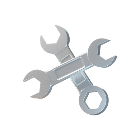 Spanner And Wrench  3D Icon