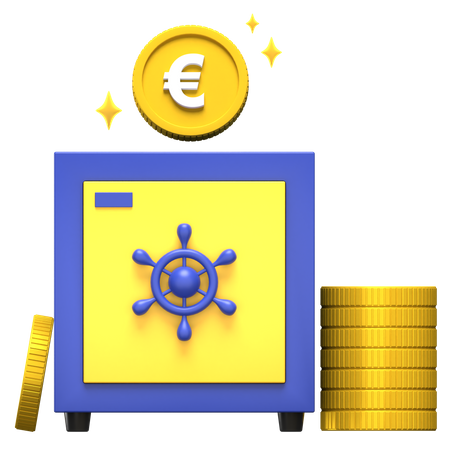 Sparen Sie mit Euro-Schließfach  3D Icon