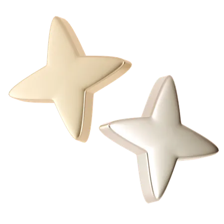 Sparkle Stars Illustration In 3 D Design 3D Icon