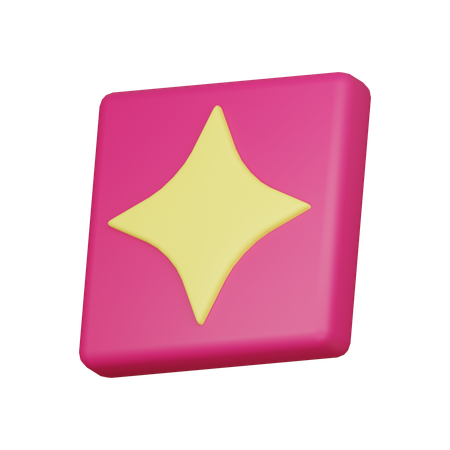 輝く四角い抽象的な形  3D Icon