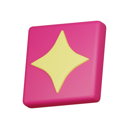 Sparkle Square Abstract Shape  3D Icon