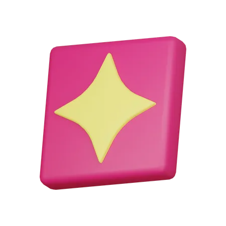 Sparkle Square Abstract Shape  3D Icon