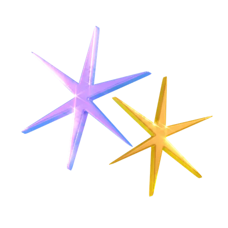 Sparkle Star Holographic  3D Icon