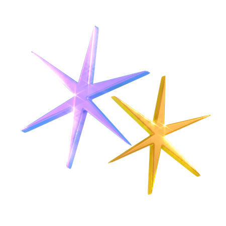 Sparkle Star Holographic  3D Icon