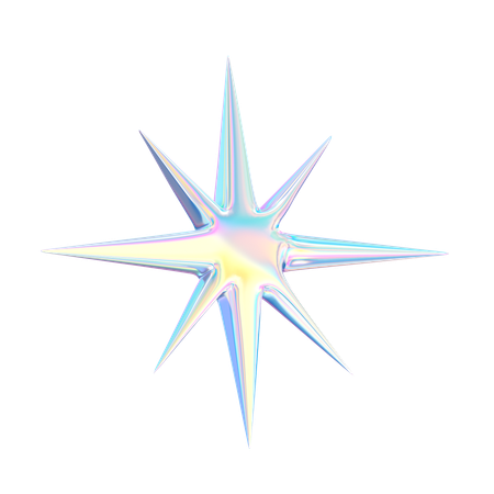 Sparkle Star Holographic  3D Icon