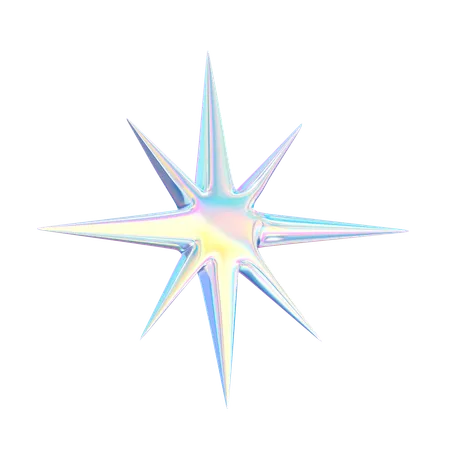 Sparkle Star Holographic  3D Icon