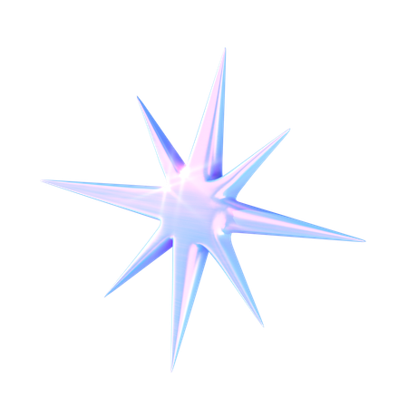 Sparkle Star Holographic  3D Icon