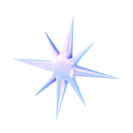 Sparkle Star Holographic  3D Icon