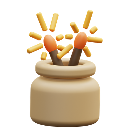 Sparkler Jar  3D Icon