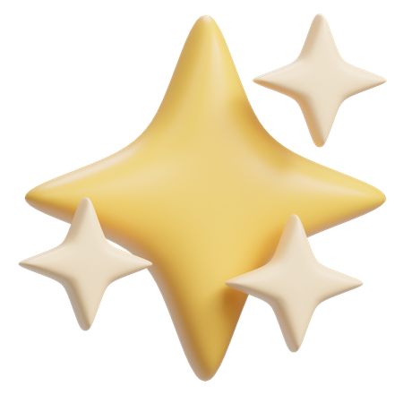 Sparkling 4 Stars  3D Icon