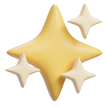 Sparkling 4 Stars  3D Icon