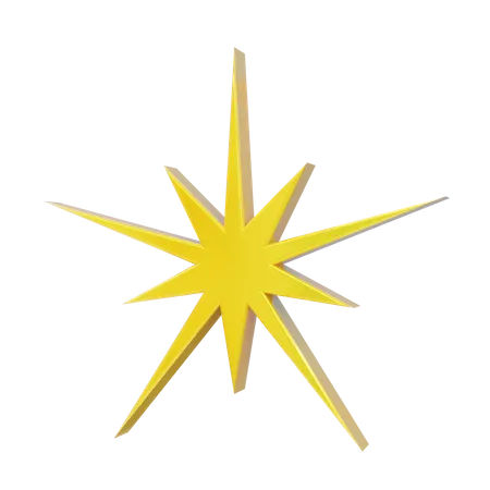 Sparkling Star 3 D 3D Icon