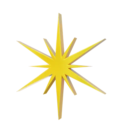 Sparkling Star 3 D 3D Icon