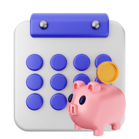 Sparschwein Kalender  3D Icon