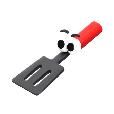 3 D Rendering Cartoon Icon Cooking Tool Series Spatula 3D Icon
