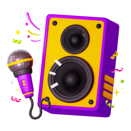 Speaker And Microphone  3D Icon