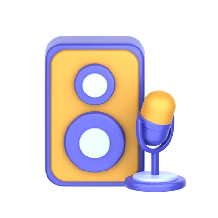 Speaker And Microphone  3D Icon