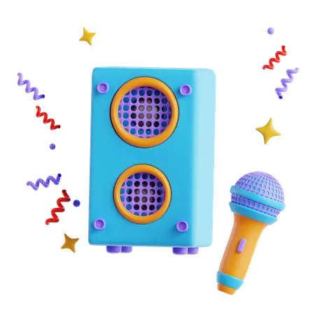 Speaker And Microphone New Year  3D Icon