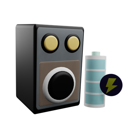 Speaker Battery  3D Icon