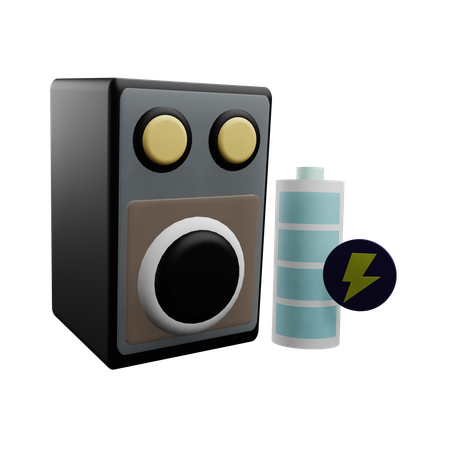 Speaker Battery  3D Icon