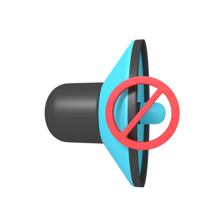 3 D Icon Of Speaker Mute 3D Icon