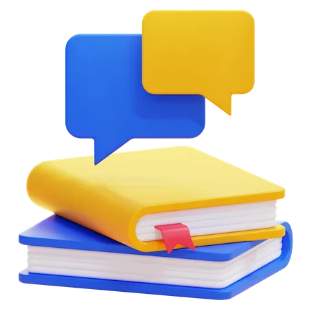 SPECH BUBBLE WITH A BOOK  3D Icon