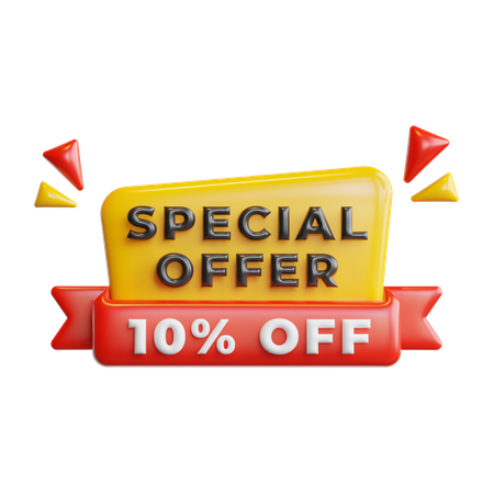 Special Offer 10 Percentage  3D Icon