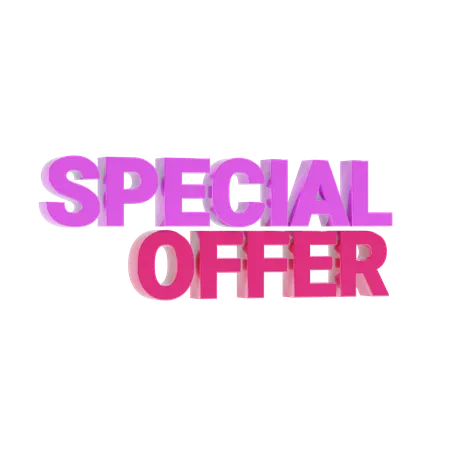 Special Offer Shopping Text 3 D Icon 3D Icon