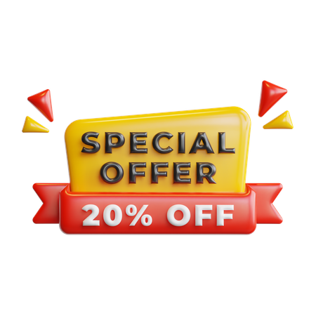 Special Offer 20 Percentage  3D Icon