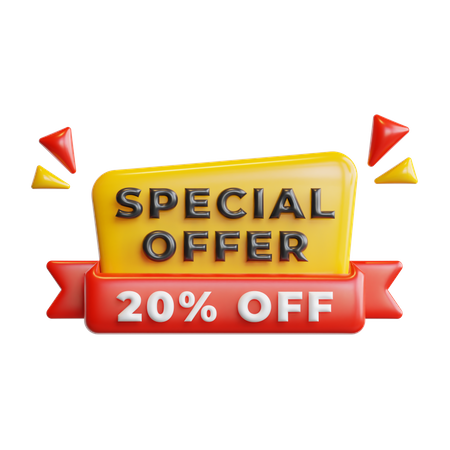 Special Offer 20 Percentage  3D Icon