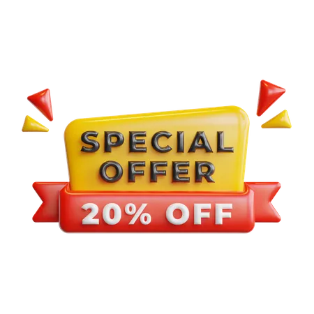 Special Offer 20 Percentage  3D Icon