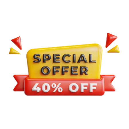 Special Offer 40 Percentage  3D Icon