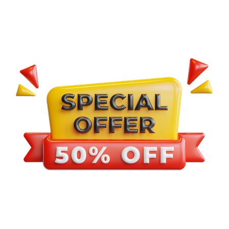 Special Offer 50 Percentage  3D Icon