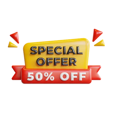 Special Offer 50 Percentage  3D Icon