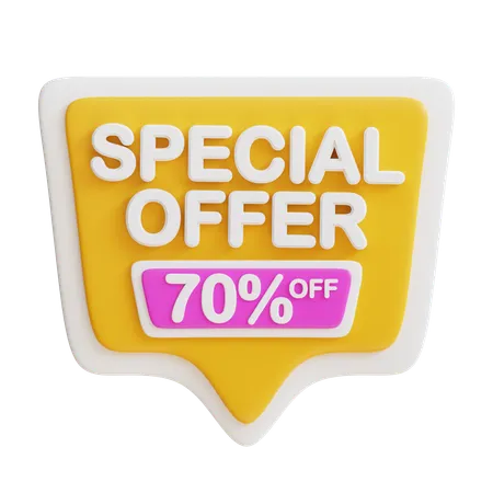 3 D Special Offer 70 Percent 3D Icon