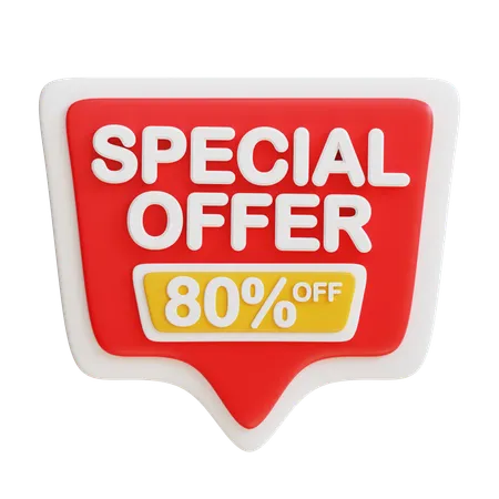 3 D Special Offer 80 Percent 3D Icon