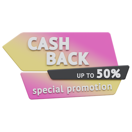 Special Promotion Cash Back Upto 50 Percent  3D Icon
