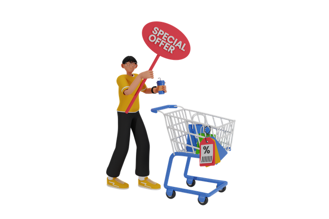 Special shopping offer  3D Illustration