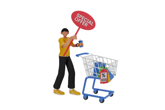 Special shopping offer  3D Illustration